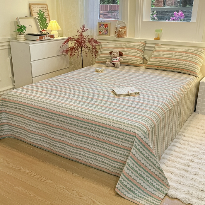 91家纺网 家纺一手货源 找家纺 义博家纺 2025新款全棉老粗布床单 向往生活