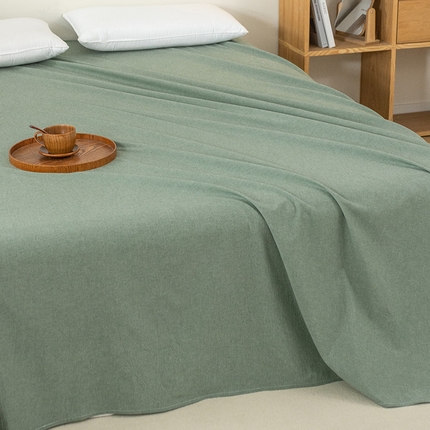 91家纺网 家纺一手货源 找家纺 总【呦呦南宋】水洗棉床单A类母婴级纯棉 单件无印风单双人格子全棉纯色单品床单