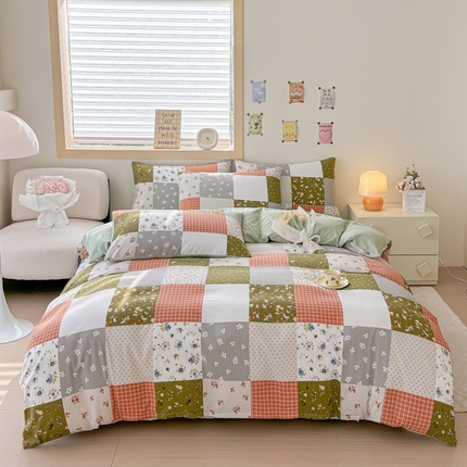 91家纺网 家纺一手货源 找家纺 铭浩家纺 2025新款原棉印花四件套 印象北欧