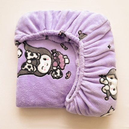 91家纺网 家纺一手货源 找家纺 （总）韩巢家纺 2024新款加厚雪花绒卡通印花保暖牛奶绒珊瑚绒床笠三件套