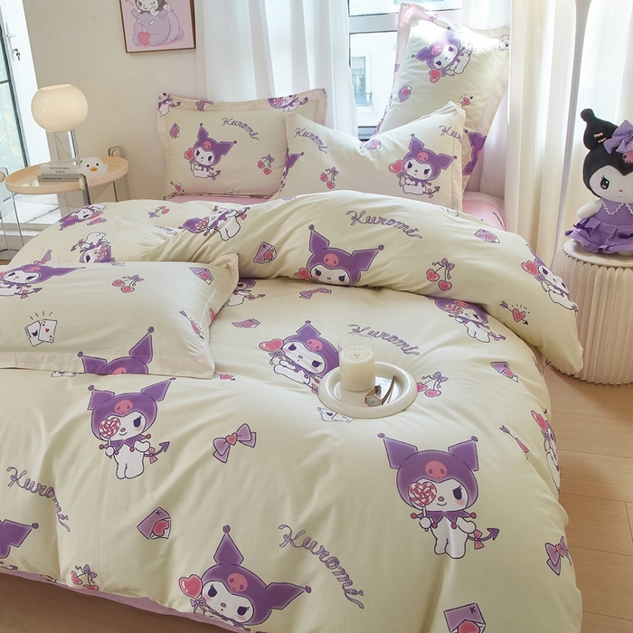 91家纺网 家纺一手货源 找家纺 （总）蘭菲家纺 2024新款全棉小版卡通三丽鸥四件套