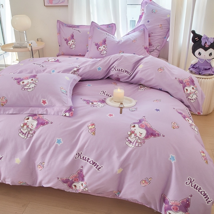 91家纺网 家纺一手货源 找家纺 蘭菲家纺 2024新款全棉小版卡通三丽鸥四件套 小甜筒