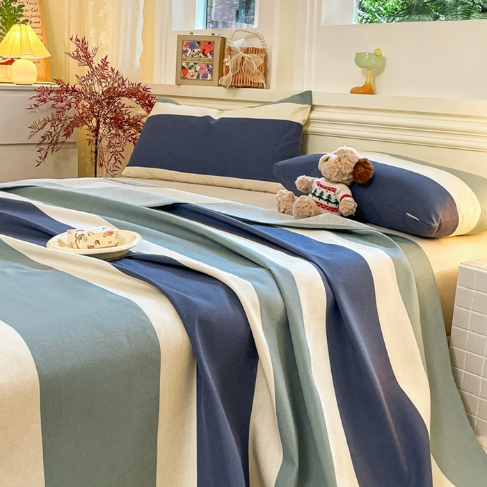 91家纺网 家纺一手货源 找家纺 义博家纺 2025新款全棉老粗布床单 绅士