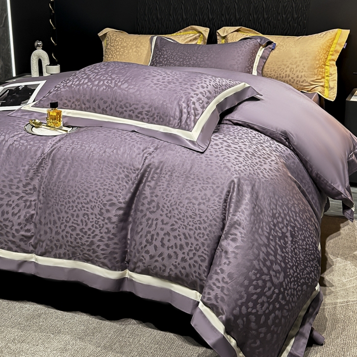 91家纺网 家纺一手货源 找家纺 （总）雲归梦 2024新款轻奢双拼角全棉提花四件套