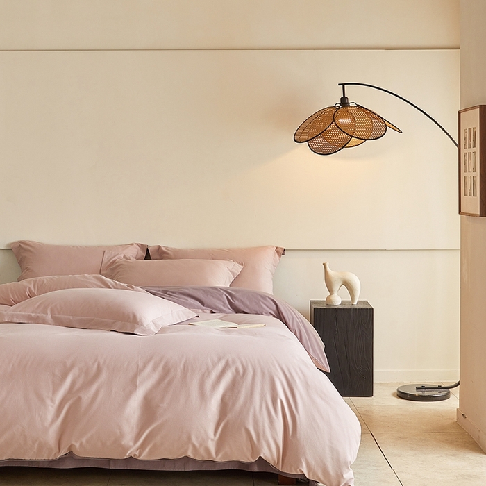 91家纺网 家纺一手货源 找家纺 秀色家纺 2025新款秋冬加厚保暖床上纯色四件套纯棉磨毛全棉床单被套三件套50支-瑞妮 瑞妮-桃红+轻紫