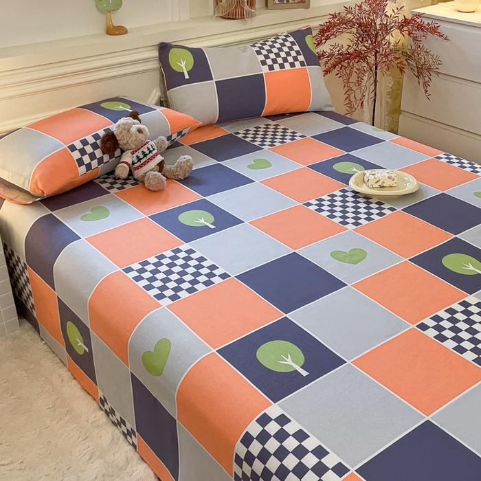 91家纺网 家纺一手货源 找家纺 义博家纺 2025新款全棉老粗布床单 玛奇朵