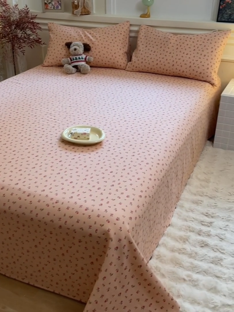 91家纺网 家纺一手货源 找家纺 义博家纺 2025新款全棉老粗布床单 梵花