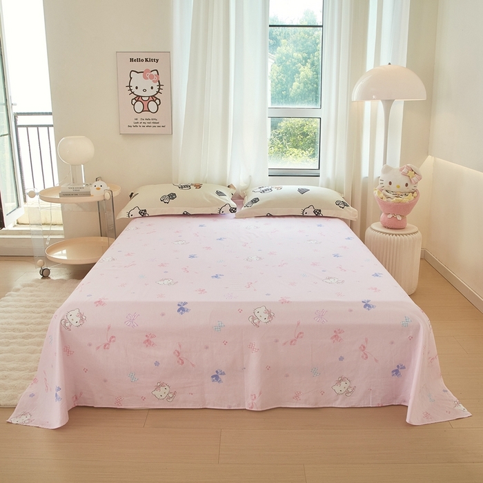 91家纺网 家纺一手货源 找家纺 蘭菲家纺 2024新款全棉小版卡通三丽鸥单被套 小布熊