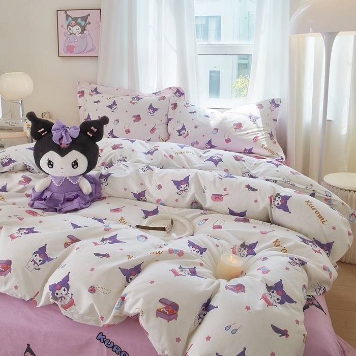 91家纺网 家纺一手货源 找家纺 蘭菲家纺 2024新款全棉小版卡通三丽鸥四件套 小臭美