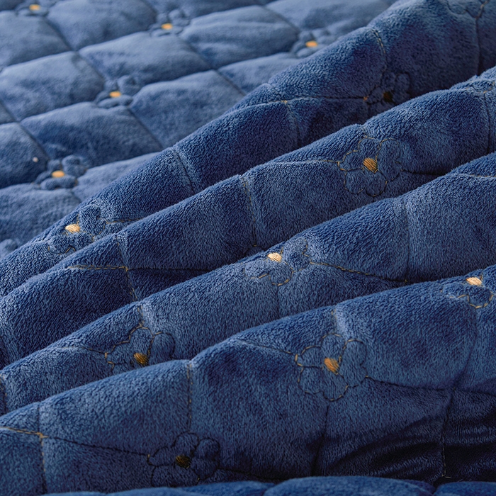 91家纺网 家纺一手货源 找家纺 罗艺轩 2024新款加厚宝宝绒夹棉床裙四件套-梦幻星辰 宝石蓝