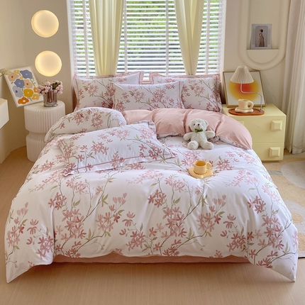 91家纺网 家纺一手货源 找家纺 星期三家纺 2024新款13372铂金全棉四件套（加老板微信有会员价）（10月新款）（加老板微信有会员价） 淡雅脱俗