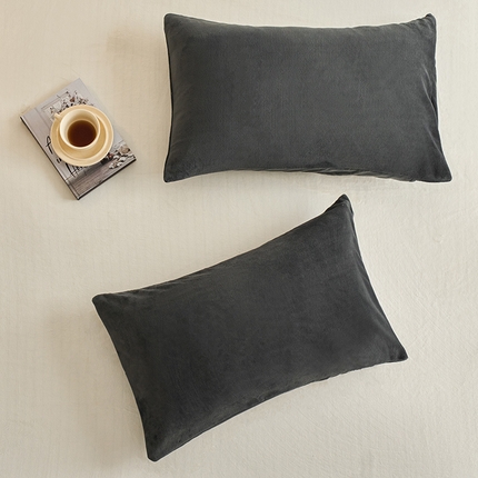 千朵森 2024新款A类纯色牛奶绒单枕套-芙妮系列 芙妮-雅士灰