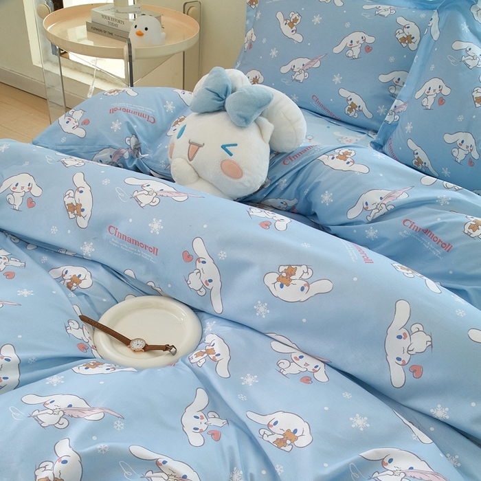 91家纺网 家纺一手货源 找家纺 蘭菲家纺 2024新款全棉小版卡通三丽鸥四件套 小雪儿