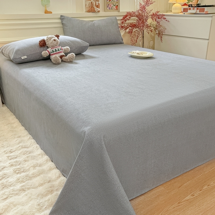 91家纺网 家纺一手货源 找家纺 义博家纺 2025新款全棉老粗布床单 商务灰