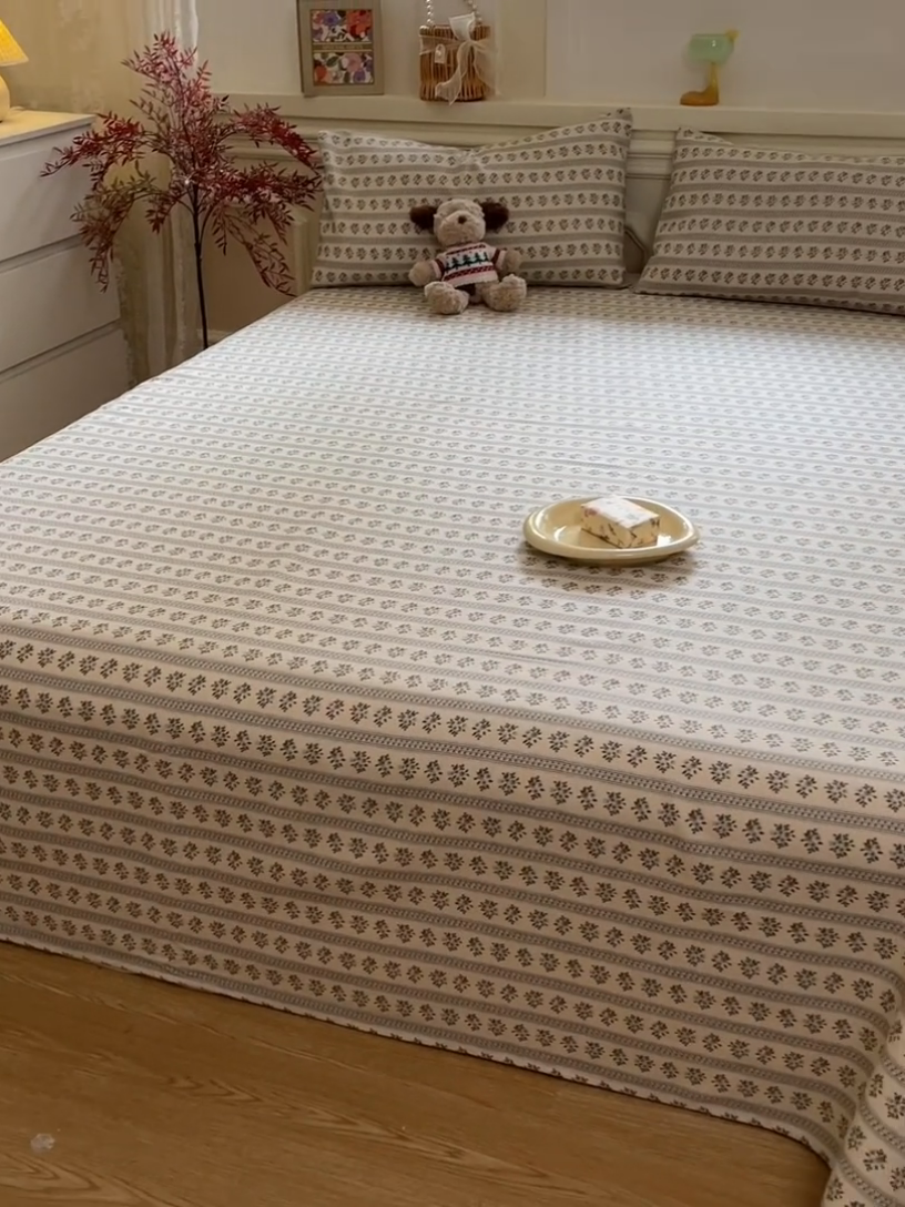 91家纺网 家纺一手货源 找家纺 义博家纺 2025新款全棉老粗布床单 陌微