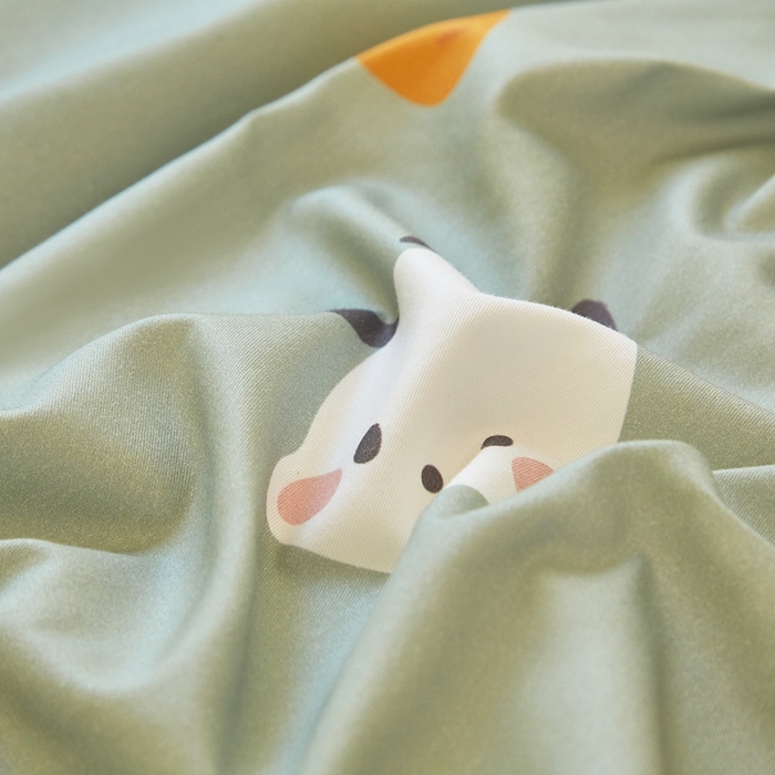 91家纺网 家纺一手货源 找家纺 蘭菲家纺 2024新款全棉小版卡通三丽鸥四件套 小金豆.绿