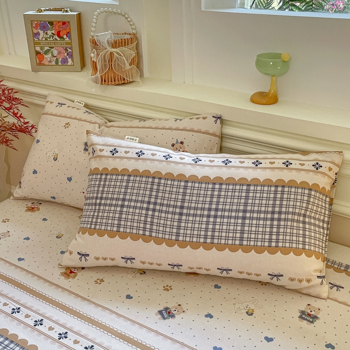 91家纺网 家纺一手货源 找家纺 义博家纺 2025新款全棉老粗布床单 幻想小熊