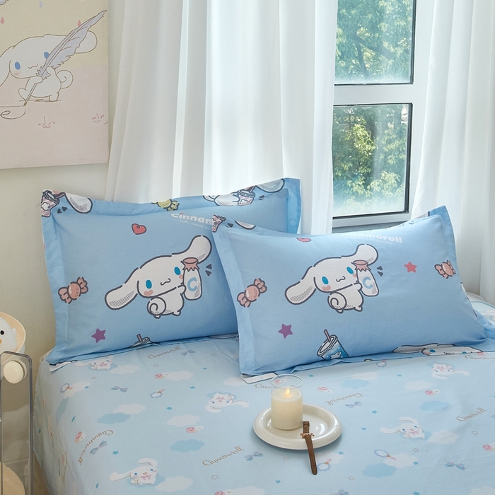 91家纺网 家纺一手货源 找家纺 蘭菲家纺 2024新款全棉小版卡通三丽鸥单被套 小土豆