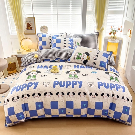 91家纺网 家纺一手货源 找家纺 （总）2024新款全棉加牛奶绒四件套单被套系列-四件套