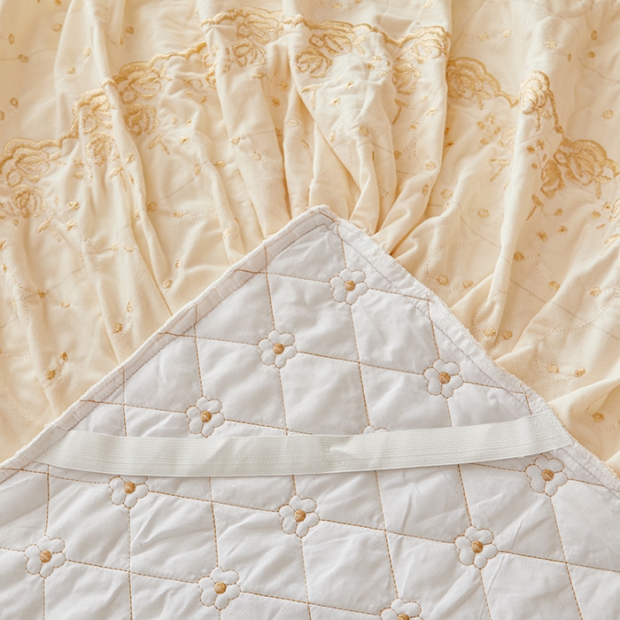 91家纺网 家纺一手货源 找家纺 罗艺轩 2024新款加厚宝宝绒夹棉床裙四件套-梦幻星辰 奶昔