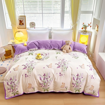 91家纺网 家纺一手货源 找家纺 （总）2024新款全棉加牛奶绒四件套单被套系列-单被套