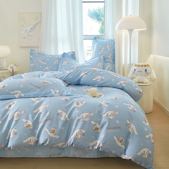 91家纺网 家纺一手货源 找家纺 蘭菲家纺 2024新款全棉小版卡通三丽鸥四件套 小雪儿