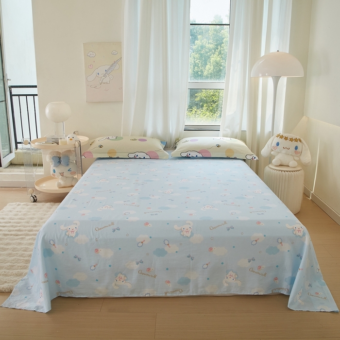 91家纺网 家纺一手货源 找家纺 蘭菲家纺 2024新款全棉小版卡通三丽鸥单被套 开心狗