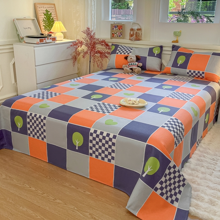 91家纺网 家纺一手货源 找家纺 义博家纺 2025新款全棉老粗布床单 玛奇朵