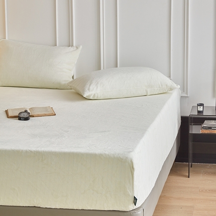 千朵森 2024新款A类纯色牛奶绒单床笠-芙妮系列-风格二 芙妮-奶油白