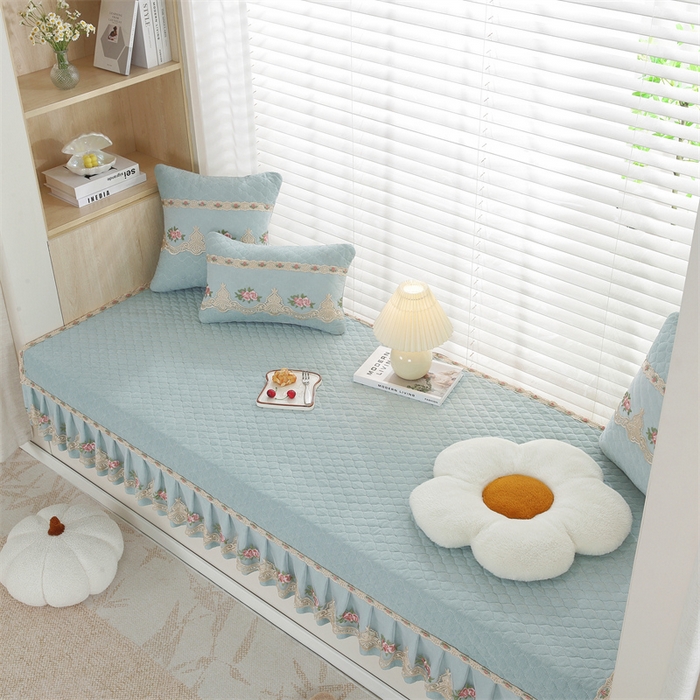 91家纺网 家纺一手货源 找家纺 共鸣沙发垫 2024新款四季雪尼尔飘窗垫-慕恋 慕恋浅绿