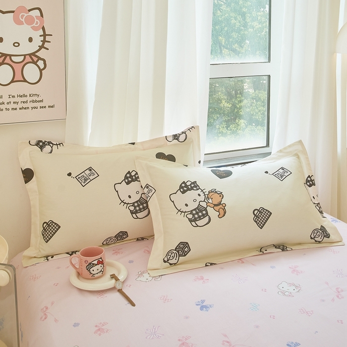 91家纺网 家纺一手货源 找家纺 蘭菲家纺 2024新款全棉小版卡通三丽鸥单被套 小布熊