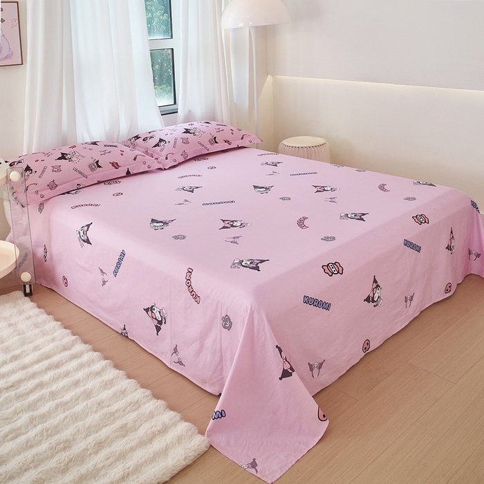 91家纺网 家纺一手货源 找家纺 蘭菲家纺 2024新款全棉小版卡通三丽鸥四件套 小美库