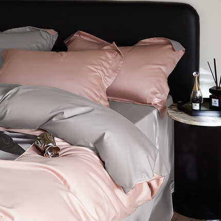 91家纺网 家纺一手货源 找家纺 秀色家纺 2025新款50支贡缎A类轻奢纯色长绒棉四件套全棉纯棉被套高级感床单三件套-雅克 雅克-香芋紫