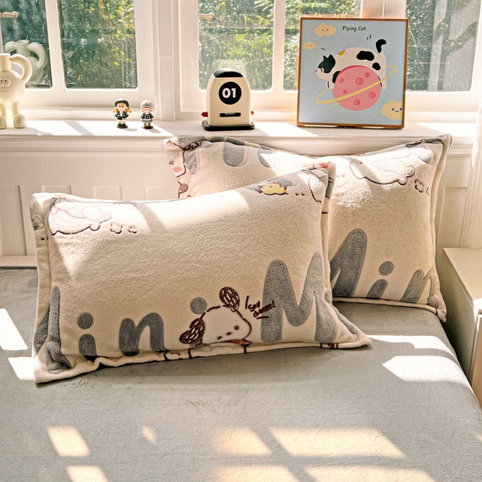 91家纺网 家纺一手货源 找家纺 韩巢家纺 2024新款加厚雪花绒牛奶绒珊瑚绒四件套-新品（提供卖家秀） 米菲