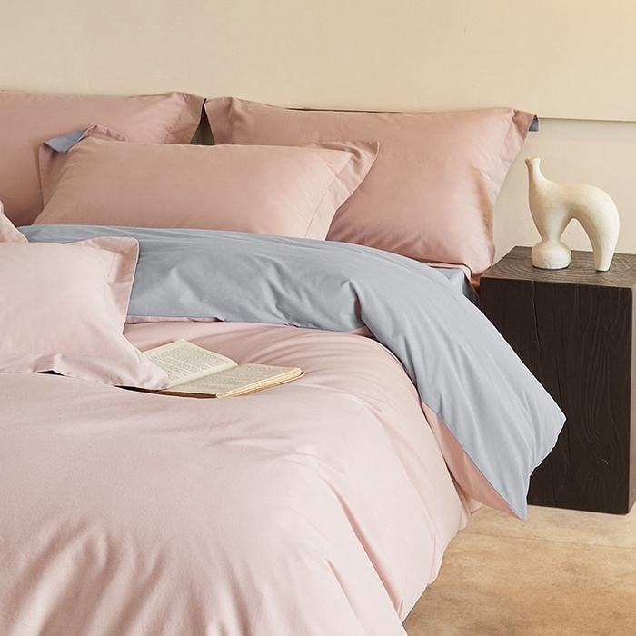 91家纺网 家纺一手货源 找家纺 秀色家纺 2025新款秋冬加厚保暖床上纯色四件套纯棉磨毛全棉床单被套三件套50支-瑞妮 瑞妮-桃红+松灰