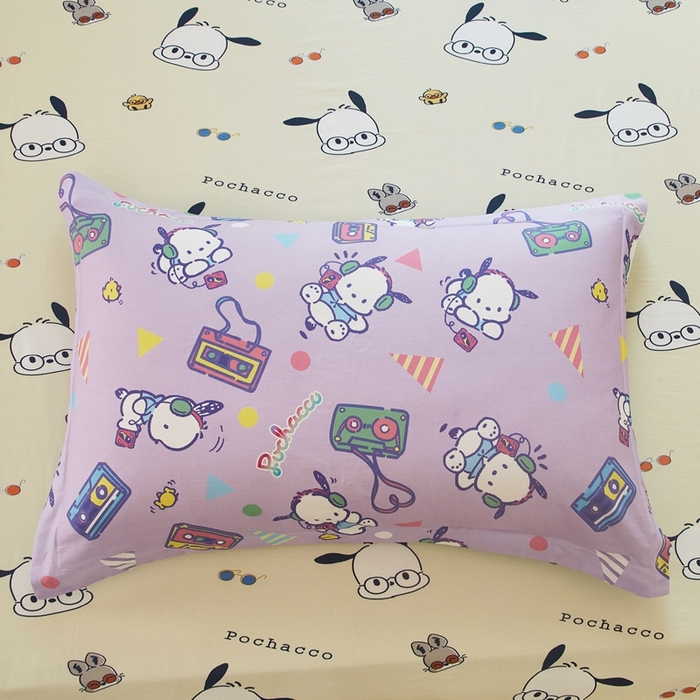 91家纺网 家纺一手货源 找家纺 蘭菲家纺 2024新款全棉小版卡通三丽鸥单被套 演唱会.紫