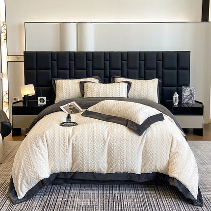 若未家居 LOVEWE HOUSE 2025新款秋冬皮草套件A版500克丹麦貂B版250克全消光牛奶绒四件套-麦穗 麦穗-贵族白