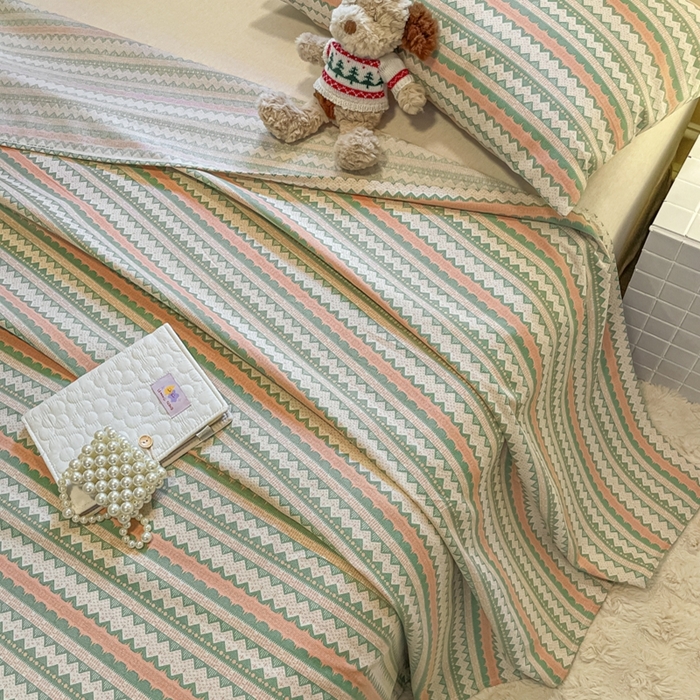 91家纺网 家纺一手货源 找家纺 义博家纺 2025新款全棉老粗布床单 向往生活