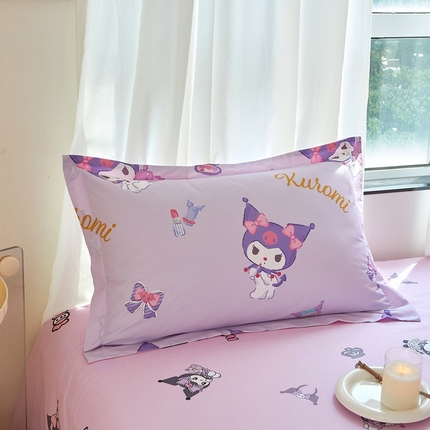 91家纺网 家纺一手货源 找家纺 蘭菲家纺 2024新款全棉小版卡通三丽鸥单被套 小甜酱.紫