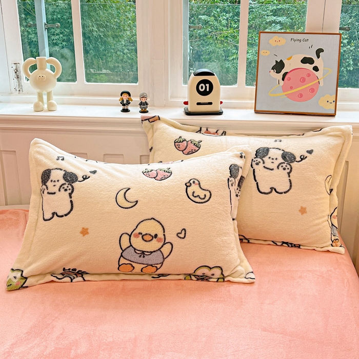 91家纺网 家纺一手货源 找家纺 韩巢家纺 2024新款加厚雪花绒牛奶绒珊瑚绒四件套-新品（提供卖家秀） 小伙伴