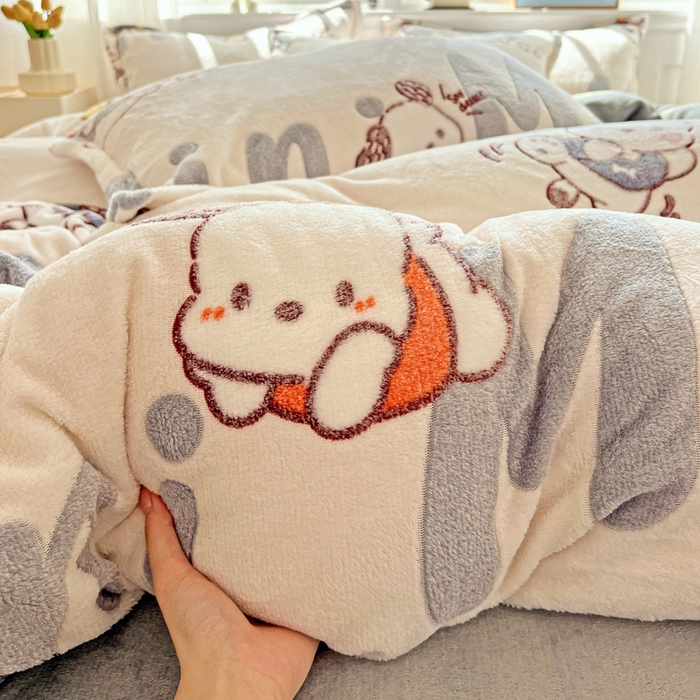 91家纺网 家纺一手货源 找家纺 韩巢家纺 2024新款加厚雪花绒牛奶绒珊瑚绒单件被套-新品（提供卖家秀 ） 米菲