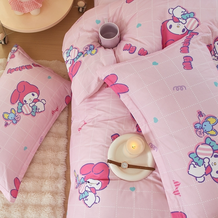 91家纺网 家纺一手货源 找家纺 蘭菲家纺 2024新款全棉小版卡通三丽鸥四件套 美食家