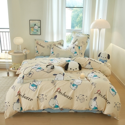 蘭菲家纺 2024新款全棉小版卡通三丽鸥四件套 俏皮狗