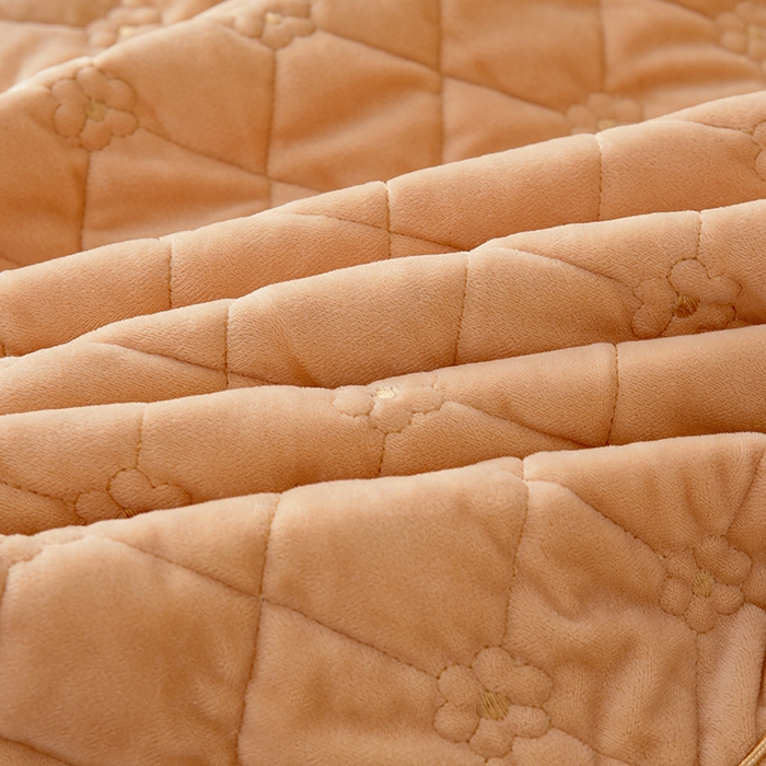 91家纺网 家纺一手货源 找家纺 罗艺轩 2024新款加厚宝宝绒夹棉床裙四件套-梦幻星辰 香槟金