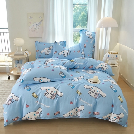 91家纺网 家纺一手货源 找家纺 蘭菲家纺 2024新款全棉小版卡通三丽鸥四件套 小土豆