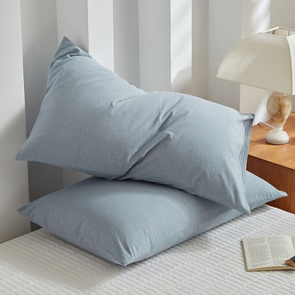 91家纺网 家纺一手货源 找家纺 总【呦呦南宋】母婴级A类单品枕套100%纯棉色织水洗棉枕套 格子一对装全棉枕头套