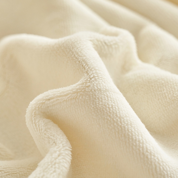 91家纺网 家纺一手货源 找家纺 千朵森 2024新款A类纯色牛奶绒单床笠-芙妮系列-风格一 芙妮-奶油白