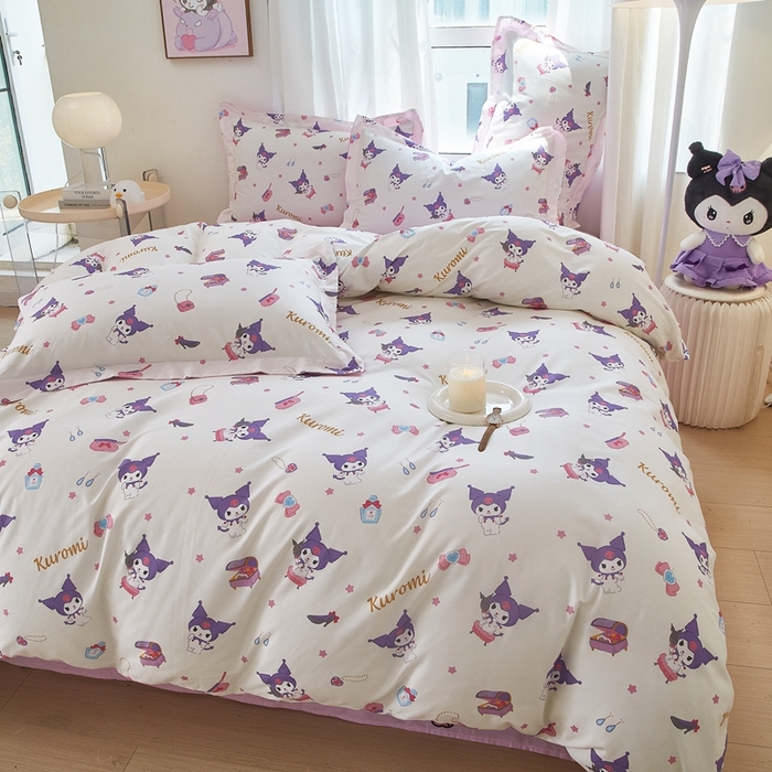 91家纺网 家纺一手货源 找家纺 蘭菲家纺 2024新款全棉小版卡通三丽鸥四件套 小臭美