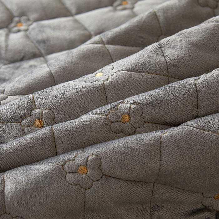 91家纺网 家纺一手货源 找家纺 罗艺轩 2024新款加厚宝宝绒夹棉床裙四件套-梦幻星辰 高级灰