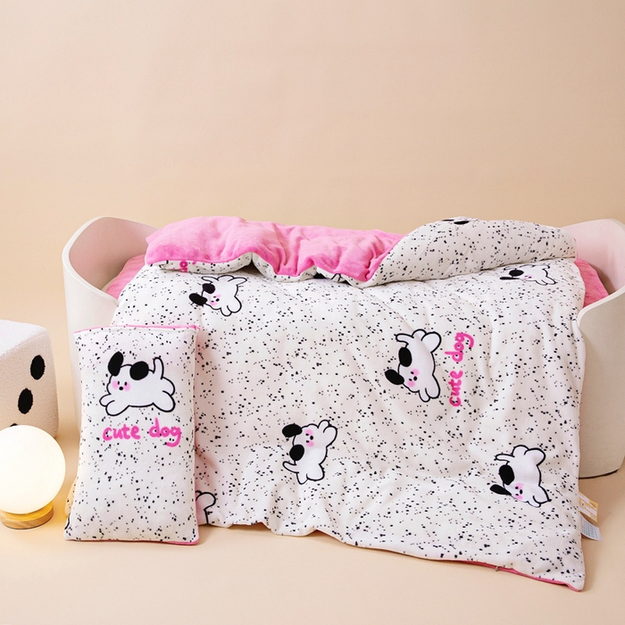 91家纺网 家纺一手货源 找家纺 鱼宝 2024新款牛奶绒可拆卸被套被芯 奥利奥